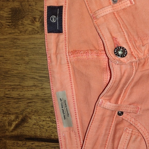 AG Adriano Goldschmied The Stilt Roll-up Cigarette Roll-up Peach Jeans 27 - Picture 4 of 7